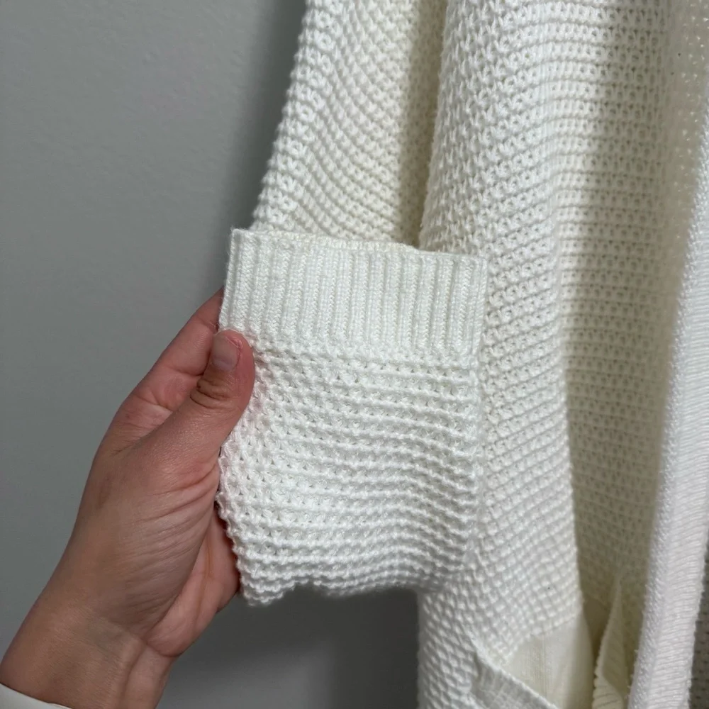 Marine Layer White 100% Cotton Catalina Open Front Cardigan Size Small